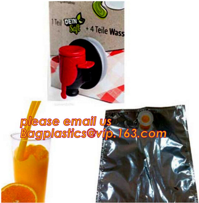 De aseptische Plastic Zak van Juice Water Red Wine Pack van de Zeepmelk in Doos 5 L met Spuitenkraan, zak van de de klepwijn van 2L 3L 5L de plastic in doos