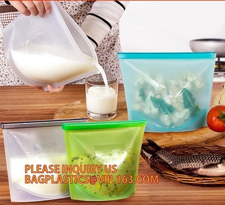Opnieuw te gebruiken van de de Opslagzak van het Siliconevoedsel Wasbare het Silicone Verse Zak voor Vruchten bagplasti van het Behoudsbagease van het Groentenvlees