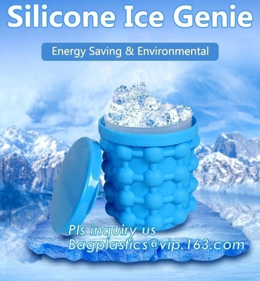 Het opnieuw te gebruiken Lekvrije Genie van het Siliconeijs, de emmer van Genie Silicone Ice van de Ijsblokjemaker het Revolutionaire Ruimtebesparingsijsblokje M