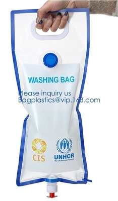 van de het Waterfles van 5L BPA Vrije Opvouwbare Vouwbare plastic het Waterzak voor Promotie/het Kamperen/het Beklimmen/Picnic/BARBECUE-bageasepak