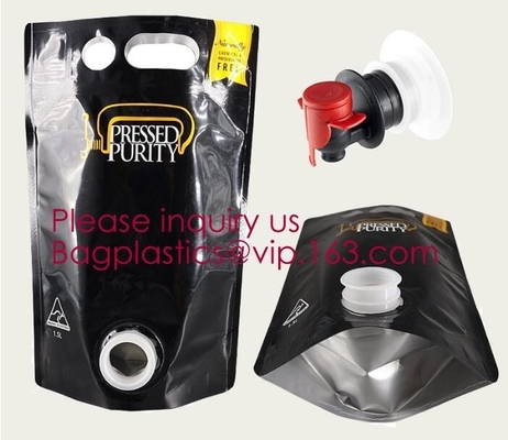 Wijn Juice Bag in doos die plastic de wijnzakken van 3l 5l 10l, Fruit Juice Beverage Syrup Wine Bag in Doos met Klepbageas verpakken