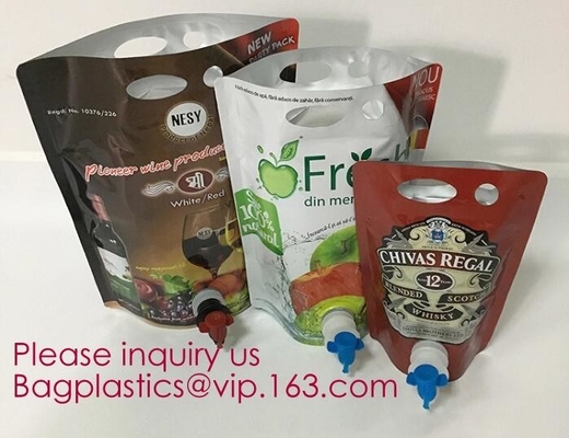 Wijn Juice Bag in doos die plastic de wijnzakken van 3l 5l 10l, Fruit Juice Beverage Syrup Wine Bag in Doos met Klepbageas verpakken