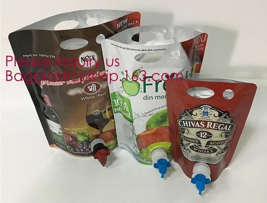 Wijn Juice Bag in doos die plastic de wijnzakken van 3l 5l 10l, Fruit Juice Beverage Syrup Wine Bag in Doos met Klepbageas verpakken