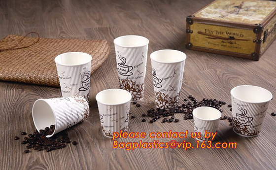 Het document van het voedselgebruik beschikbare plastic kop en koffiedeksels, plakoppen, biologisch afbreekbare document koppen met deksels, composteerbare pape van 100%