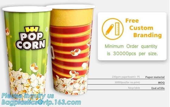 POPCORNdocument HET VAKJE, POPCORNkop, KIPPENvakje, DOUANE HET BRANDMERKEN, 24OZ, 32OZ, 46OZ, NEEMT PAKKET, KRAFTPAPIER-DOCUMENT KOP, DEKSEL, PAC