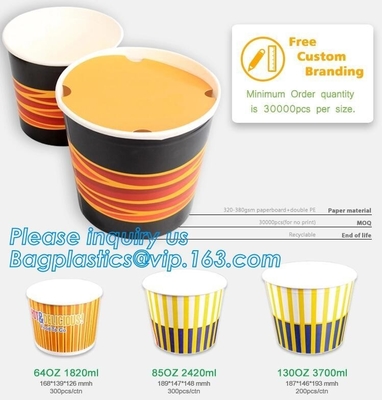 POPCORNdocument HET VAKJE, POPCORNkop, KIPPENvakje, DOUANE HET BRANDMERKEN, 24OZ, 32OZ, 46OZ, NEEMT PAKKET, KRAFTPAPIER-DOCUMENT KOP, DEKSEL, PAC