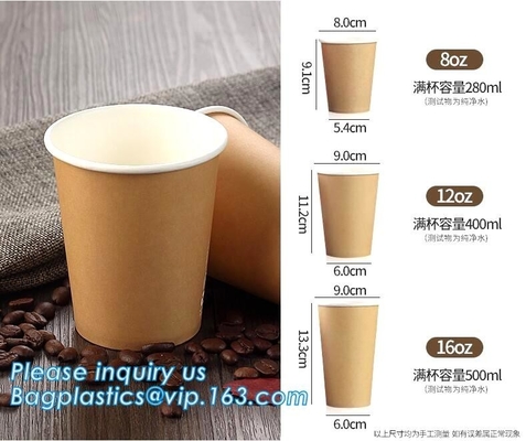 Het Proeven van douanelogo printing disposable single wall Kleine Document Kopgroothandel, de Koffiedocument van 12Oz Douane Gedrukte Koppen met