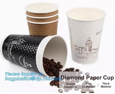 Diamondocument de kop, dubbele isolatie, filmt lekvrije, dikke materiële, Dikke hete drankdocument kop 12oz met handvat en Doubl