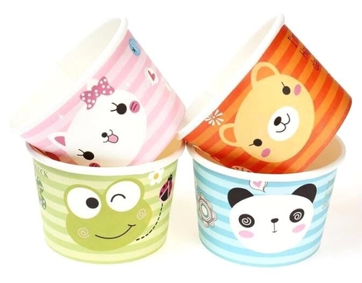 Gelatodocument het Document van het Koproomijs Kop met Deksels, 4oz-document roomijs enige dienende koppen, Logo Printed Disposable Icecream P
