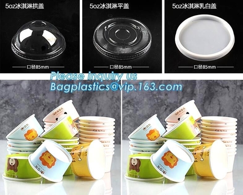 het roomijsdocument van 12oz 360ml 34oz 1000ml kop en document deksel, dubbele pe die enige muur gerecycleerde 16oz-roomijskop 500ml met een laag bedekken