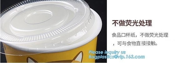 het roomijsdocument van 12oz 360ml 34oz 1000ml kop en document deksel, dubbele pe die enige muur gerecycleerde 16oz-roomijskop 500ml met een laag bedekken