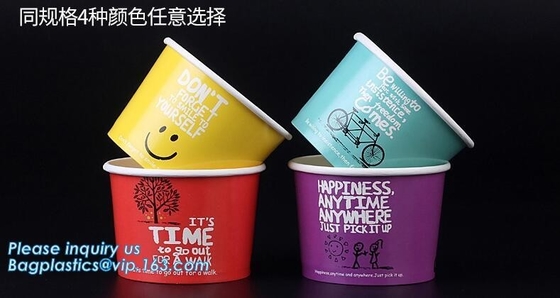 de winkeldocument van het de zomerroomijs de roomijskop/container, 7 oz-Roomijsdocument kop maakte in China, de Biologisch afbreekbare Pap van het Koppenroomijs