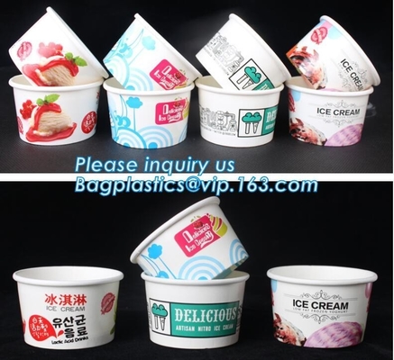 Aangepaste composteerbare biologisch afbreekbare 12 oz-het roomijskop van het dessertroomijs met deksel voor bageasepacka van het roomijsroomijs