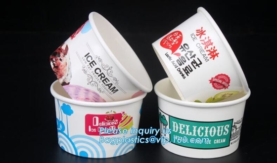 Aangepaste composteerbare biologisch afbreekbare 12 oz-het roomijskop van het dessertroomijs met deksel voor bageasepacka van het roomijsroomijs