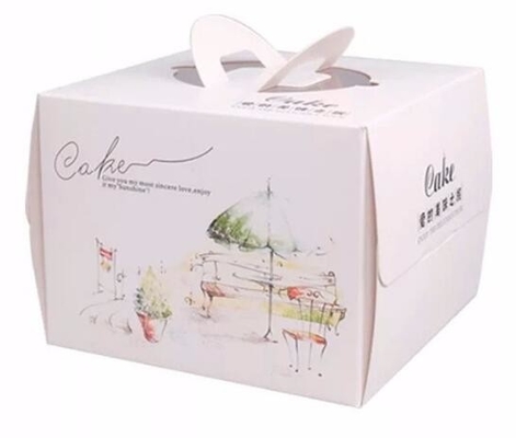 Cakevakje het Voedseldocument van de Cake Verpakkend Container Giftvakje met het vakje van het Handvatkarton, Goedkoop Aangepast Document Karton Birthda