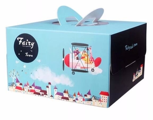 Cakevakje het Voedseldocument van de Cake Verpakkend Container Giftvakje met het vakje van het Handvatkarton, Goedkoop Aangepast Document Karton Birthda