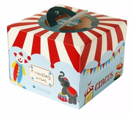 Cakevakje het Voedseldocument van de Cake Verpakkend Container Giftvakje met het vakje van het Handvatkarton, Goedkoop Aangepast Document Karton Birthda