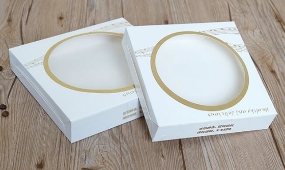 Kraftpapier-document duidelijk vensterkoekje/koekje/cakevakje, naar maat gemaakte buitensporige het Met een laag bedekte document van het Luxekarton cakevakje groothandel