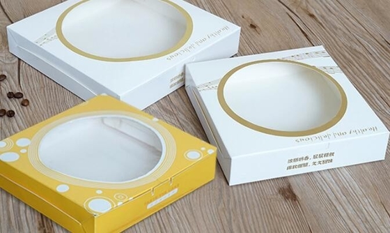 Kraftpapier-document duidelijk vensterkoekje/koekje/cakevakje, naar maat gemaakte buitensporige het Met een laag bedekte document van het Luxekarton cakevakje groothandel