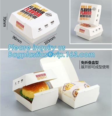 Het vakje van de de ranghamburger van het douane100% voedsel met embleem, het document van het de goede kwaliteitskarton van de Voedselrang vakje, Beschikbare plastic pakketkleur