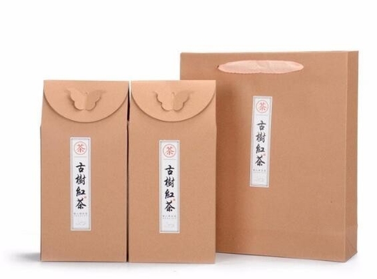 Drukte de in het groot douane van China de kringloop vierkante het document van kraftpapier van de bodemzak koffie/zak van het theepakket met vriendschappelijke waardeeco