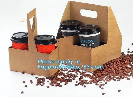 Document van Eco neemt het Vriendschappelijke Beschikbare Kraftpapier de Dragers van de de Kopdrank van de 2 Pakkenkoffie bageasepakket van 2 Pakdocument Kophouders