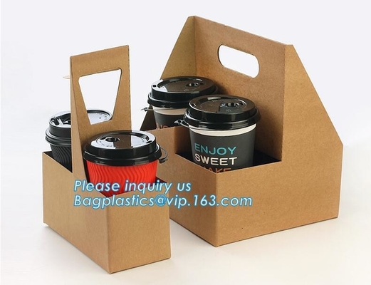 Document van Eco neemt het Vriendschappelijke Beschikbare Kraftpapier de Dragers van de de Kopdrank van de 2 Pakkenkoffie bageasepakket van 2 Pakdocument Kophouders