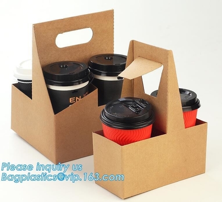 Document van Eco neemt het Vriendschappelijke Beschikbare Kraftpapier de Dragers van de de Kopdrank van de 2 Pakkenkoffie bageasepakket van 2 Pakdocument Kophouders