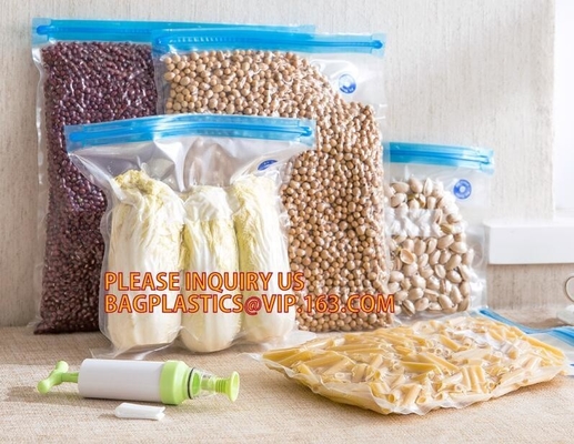 Van de het Voedselopslag van de Eco- rolt de vriendschappelijke Textuur Vacuüm Plastic Zak de Vochtbestendige Vacuümbroodjes van de Verzegelaarzak voor Voedsel Vacuümvoedsel