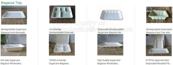 Container van het de Bagassevoedsel van het Eco past de Biologisch afbreekbare Beschikbare Suikerriet, de biologisch afbreekbare opslag c van het maïszetmeel plastic voedsel aan
