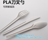 PLA-bestek |mes|vork|lepel, EN13432-de vork van het certificaatpla Bestek, Beschikbare en biologisch afbreekbare PLA-vaatwerk, bageasepa