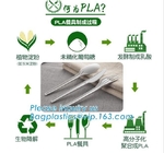 PLA-bestek |mes|vork|lepel, EN13432-de vork van het certificaatpla Bestek, Beschikbare en biologisch afbreekbare PLA-vaatwerk, bageasepa