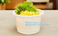 Kom van de de Fruitsaladecontainer van PLA de Milieuvriendelijk Droog/Dienblad, 90mm het gele beschikbare CPLA hete deksel van de drankkop voor document kopbagease