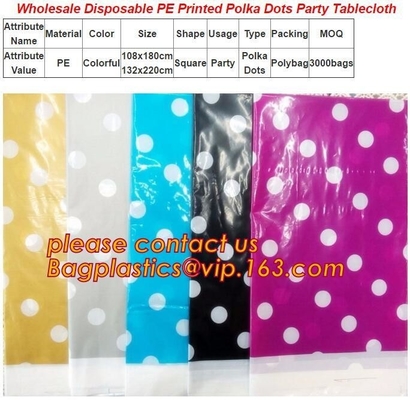 IN HET GROOT BESCHIKBARE PE GEDRUKTE DE LIJSTdoek VAN DE STIPPENpartij, LIJSTdekking, 1PCS/BAG, 600BAGS/CTN, SEIZOENGEBONDEN VERPAKKING TPU EV