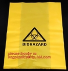autoclavable ldpe medische plastic zakken van het biohazardafval voor klinisch afval, de beschikbare medische sterilisatie van Biohazard, h