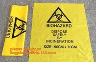 gele het afvalzak van druk zelfklevende biohazard, de Gele besmettelijke medische plastic zak Biohazard van de afvalverwijdering garbag
