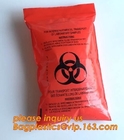 De Vuilniszak van het Biohazardafval, het asbestvuilniszak van de gevaarlijk afval gele plastic zak, biohazard ritssluitingszak, bagease, pac