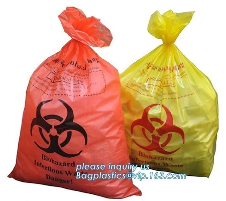 de beschikbare zakken van de autoclaafsterilisatie biohazard, Op zwaar werk berekende van de het afvalzak van veiligheids plastic biohazard besmettelijke medische wast