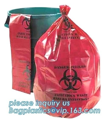 autoclavable Biohazard-Inzamelingszakken, de Vuilniszak van 40 Gallonbiohazard, ldpe biohazard plastic zakken, bagplastics, pac