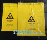 de gele/rode/zwarte zak van de biohazardautoclaaf/biohazard autoclavable bakvoering, biohazard plastic zakken, biohazard afvalzak, me