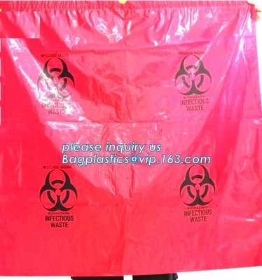 Aangepaste Biohazard-Afvalzak, autoclavable ldpe medische plastic zakken van het biohazardafval, Biohazard-de Zakken van de Afvalverwijdering, H