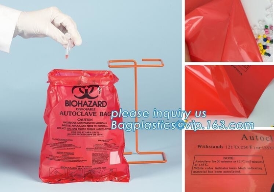 Medische Specimenzak met Zip lockkk pounch, biohazard besmettelijke afvalzak/bio de bakvoering van het gevaar medische afval, bagplastics