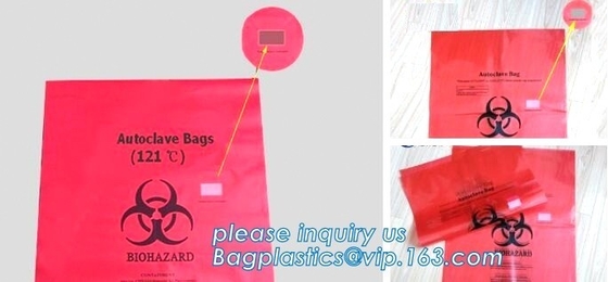 Autoclaafzak/Medische Autoclaafzak/de Zak van het Autoclaafspecimen, bloedzakken, de Plastic medische zakken van Zip lockkk/biohazard plastic B