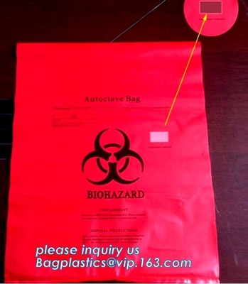 Autoclaafzak/Medische Autoclaafzak/de Zak van het Autoclaafspecimen, bloedzakken, de Plastic medische zakken van Zip lockkk/biohazard plastic B