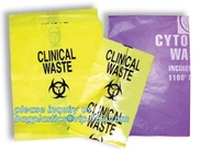 Klinische afvalzakken, klinische middelzakken, de klinische diposal zakken van het biohazardafval, autoclavable biohazardous zakken, middel