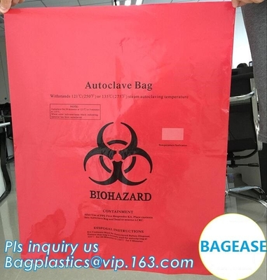 De aangepaste drawstring zak van het kleuren biohazard medische afval drawtape doet, biohazard medische afvalzakken voor klinisch afval, ye in zakken
