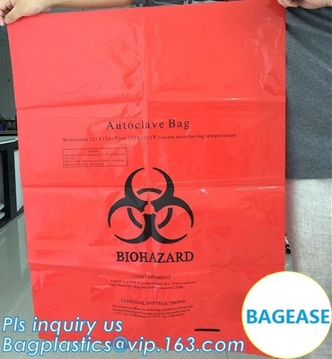 De aangepaste drawstring zak van het kleuren biohazard medische afval drawtape doet, biohazard medische afvalzakken voor klinisch afval, ye in zakken