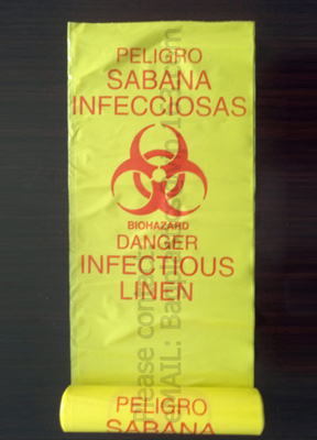 De biologisch afbreekbare zak op van de de voerings biohazard vuilniszak van de broodjesbak de vuilniszakken op zwaar werk berekend plastiek, Biohazard kan medische voeringen