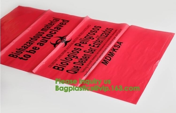 De Gids van de afvalverwijdering voor Onderzoeklaboratoria, HDPE Biologische Gevaarzakken, Biologische Zakken van het Gevaarafval, 600 x 500mm, geel-50
