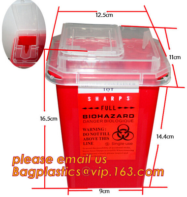 De medische plastic muur zette steun en houder met handschoenendoos voor op de container van 5qt sharps en sharps bak, scherpe container